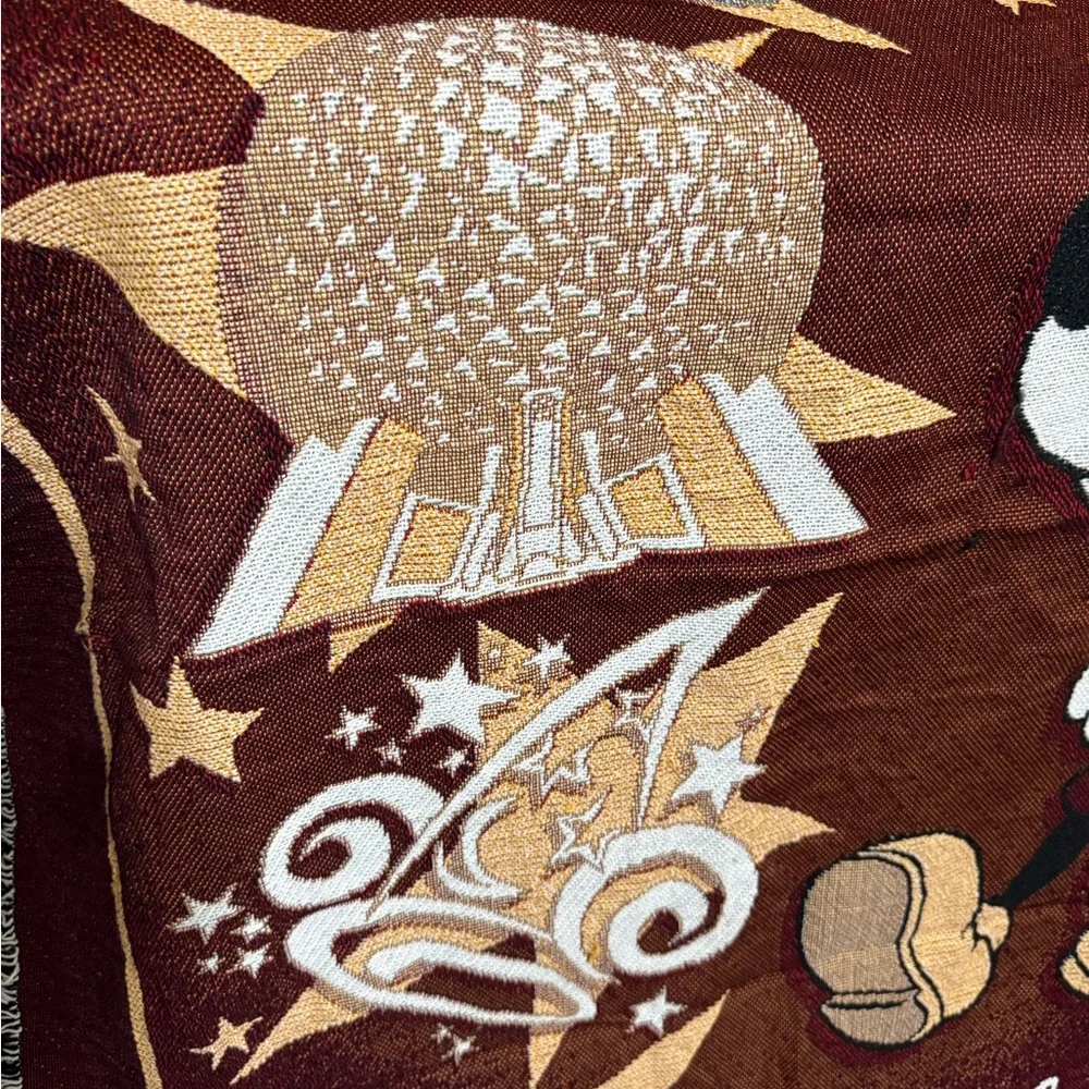 Disney Mickey Mouse Maroon and Black Throw Blanket - Picture 3 of 7